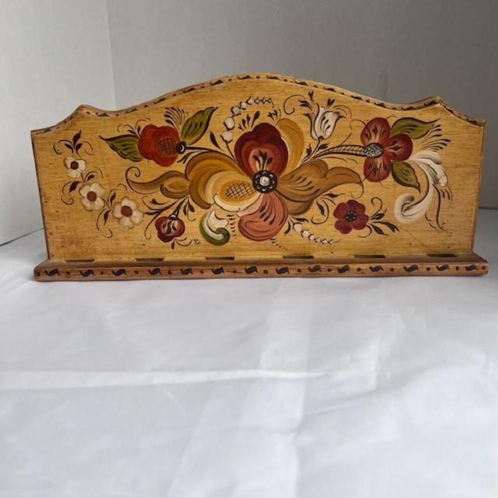 Vintage Scandinavian Wall Shelf Spoon Holder, Norwegian Wood Wall Art, Farmhouse